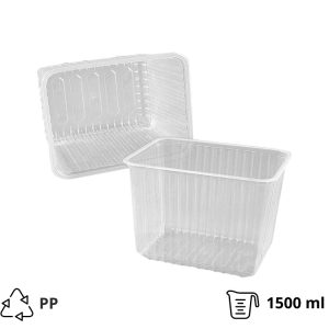 Posodica РР 1500 ml 179x132x92,9 cm prozorna , brez pokrova [50 kos/pak]