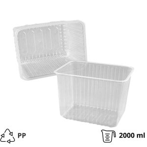 Posodica РР 2000 ml 179x132x126 mm prozorna, brez pokrova [50 kos/pak]