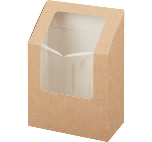 Wrap box z folijo 90x50x130 mm kraft (25 kos/pak)