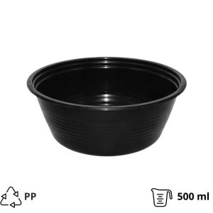 Posoda PP 500 ml d=144 mm h=52 mm črna