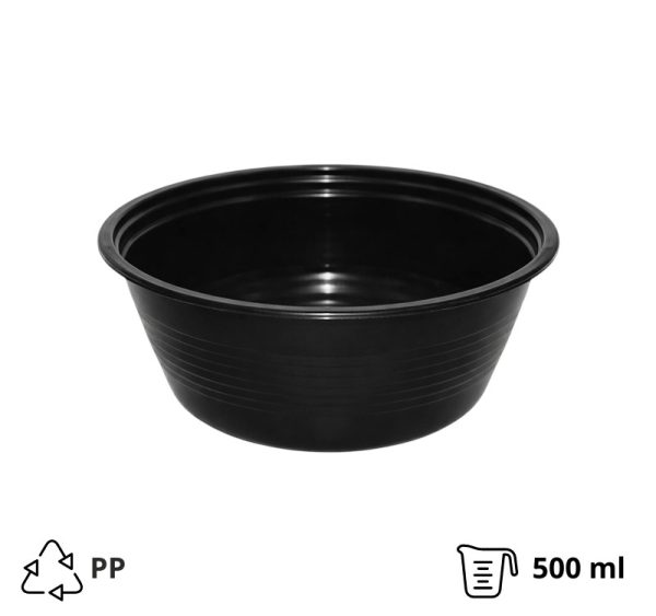 Posoda PP 500 ml d=144 mm h=52 mm črna