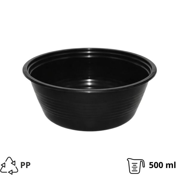 Posoda PP 500 ml d=144 mm h=52 mm črna
