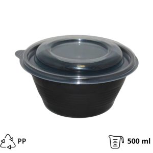 Posoda PP 500 ml d=144 mm h=52 mm črna