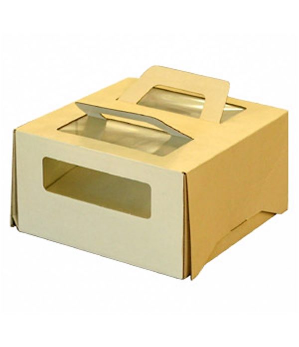 Škatla za torte z ročaji in oknom 210x210x120 mm do 1 kg (20 kos/pak)