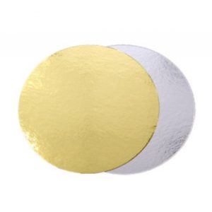 Podstavek okrogli za torto kartonasti d=200 mm zlat/srebrn (50 kos/pak)