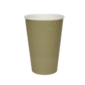 Papirnat kozarec 400 ml d=90 mm 3-slojni valovit kvadrat zlati kraft (25 kos/pak)