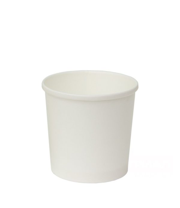 Papirnata posodica za juho 300 ml bela s pokrovom 50 kos (komplet)
