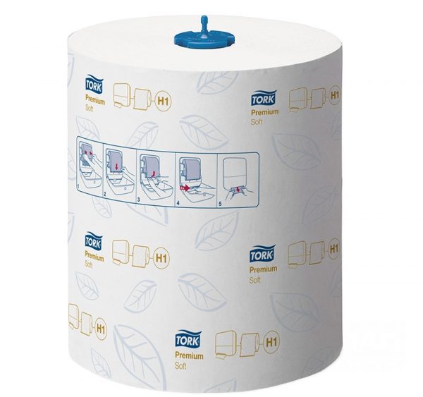 Papirnate brisače v roli 2 sl 100 m Tork Premium beli z modrim reliefom (290016)