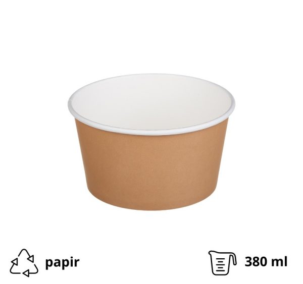 Papirnata posoda Tambien ECO 380 ml d=110 mm h=60 mm kraft, brez pokrova 50 kos