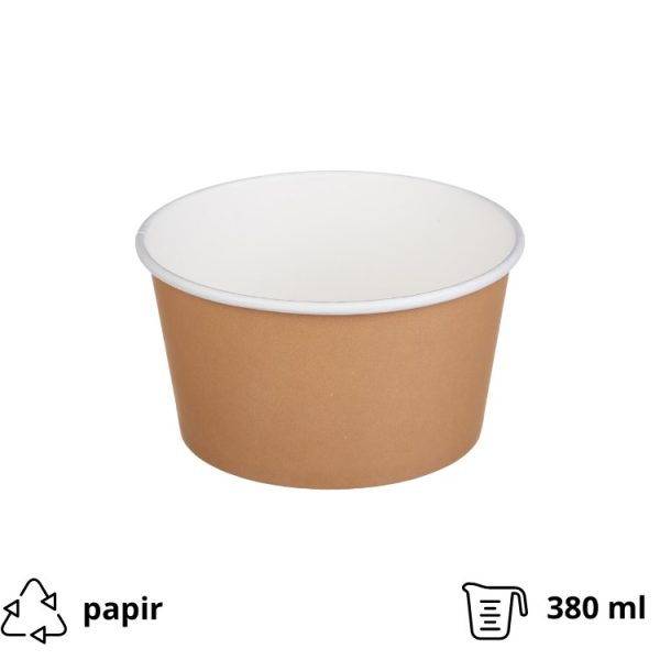 Papirnata posoda Tambien ECO 380 ml d=110 mm h=60 mm kraft, brez pokrova 50 kos