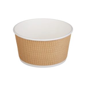 Papirnata posoda Tambien ECO 720 ml d=135 mm h= 68 mm gofriran/hrapav kraft, pikčasta , brez pokrova 25 kos