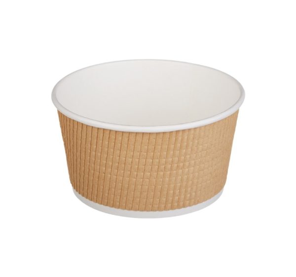 Papirnata posoda Tambien ECO 720 ml d=135 mm h= 68 mm gofriran/hrapav kraft, pikčasta , brez pokrova 25 kos