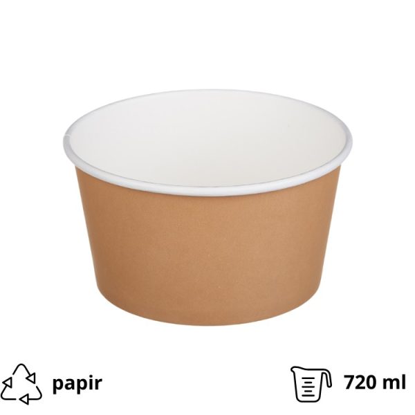 Papirnata posoda Tambien ECO 720 ml d=135 mm h=68 mm kraft , brez pokrova 50 kos