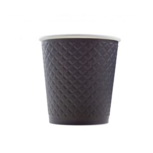 Papirnat kozarec 250 ml d=80 mm 2-slojni z žigom vafelj črn (25 kos/pak)