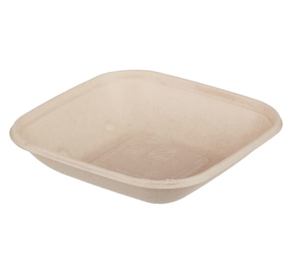 Posoda PULP Sabert 170x170x30mm 500ml s pokrovom PET, Kraft (komplet)