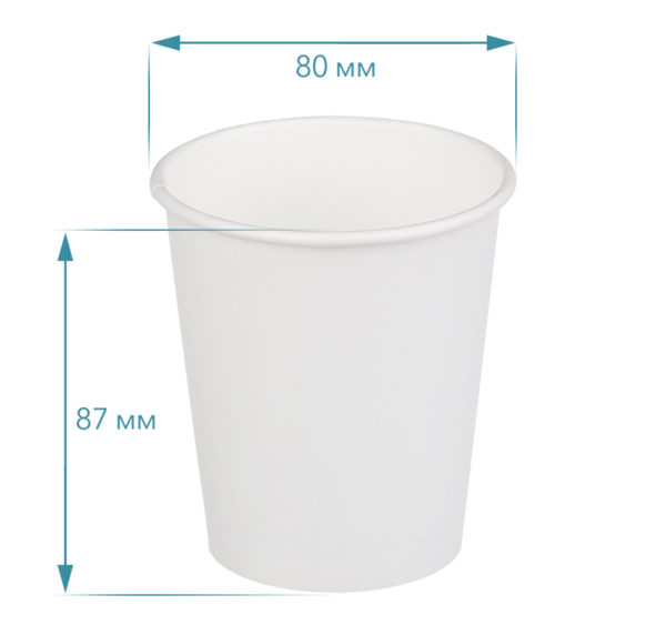 Papirnat kozarec 250 ml d=80 mm 1-slojni bel (50 kos/pak)