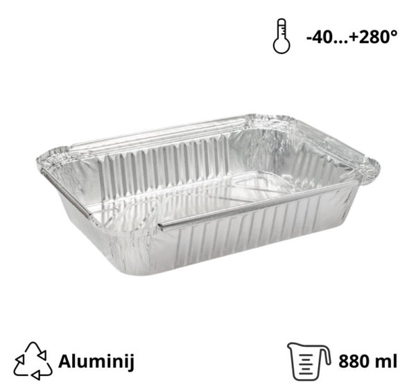 Alu posodica 880 ml 218х156х38 mm 50 kos