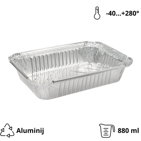 Alu posodica 880 ml 218х156х38 mm 50 kos