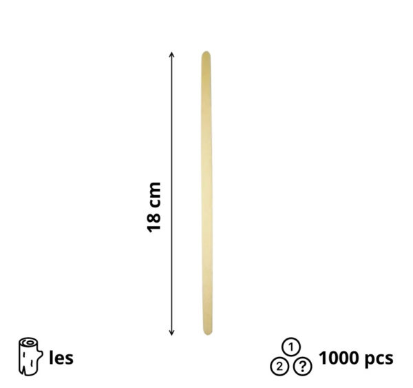 Mešalna palčka lesena 18 cm 1000 kos/pak