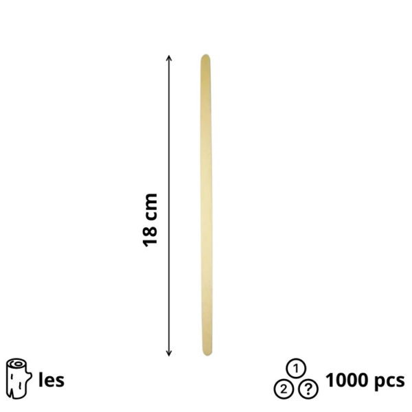 Mešalna palčka lesena 18 cm 1000 kos/pak