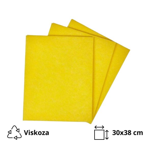 Viskozna krpa univerzalna 30×38 cm rumena 3 kos/pak
