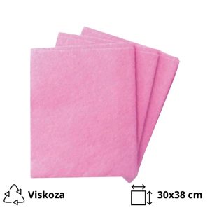 Viskozna krpa univerzalna 30×38 cm roza 3 kos