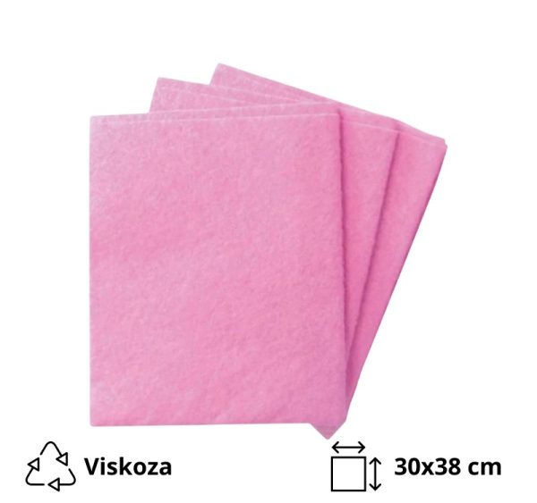 Viskozna krpa univerzalna 30×38 cm roza 3 kos