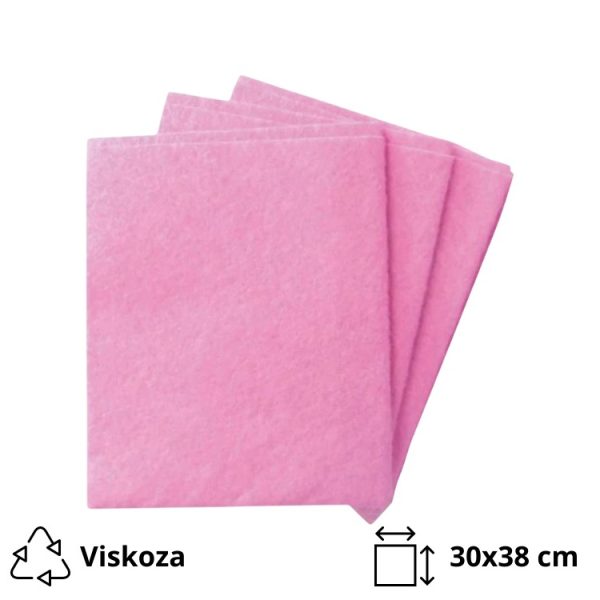 Viskozna krpa univerzalna 30×38 cm roza 3 kos