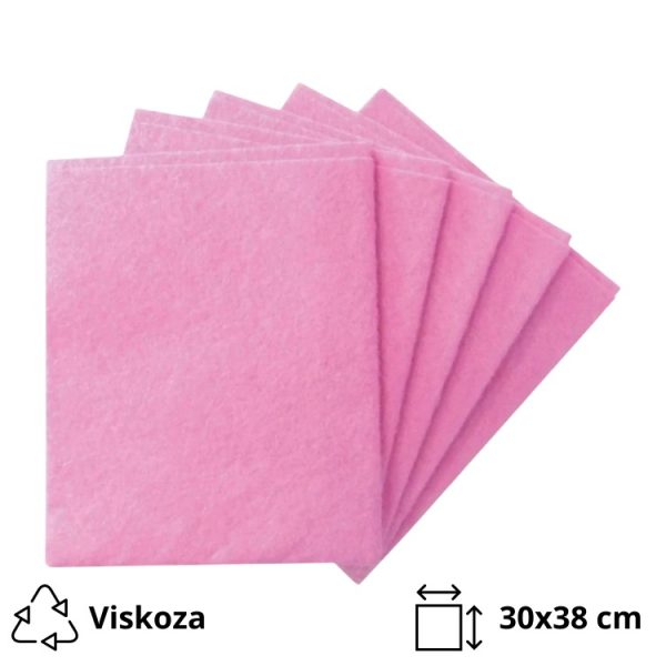Viskozna krpa univerzalna 30×38 cm roza 5 kos