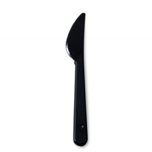 Plastični nož 17,5 cm črn Premium (48 kos/pak)