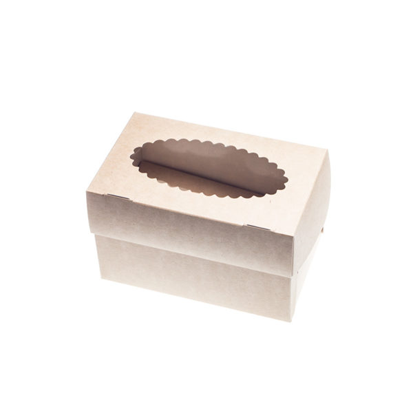 Škatla za muffine z oknom 100x160x100 mm kraft (49 kos/pak)