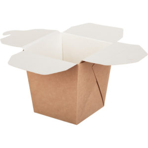 Papirnata škatla ECO NOODLES 700 ml 81x81x106 mm pravokotno dno kraft (60 kos/pak)