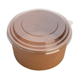 Papirnata posoda ECO RCONT “Pure Kraft” 620 ml d=150 mm h=45 mm s pokrovom (240 kos/pak)