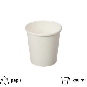 Papirnata posoda Tambien ECO 240 ml d=90 mm h=60 mm bela, brez pokrova [20 kos/pak]