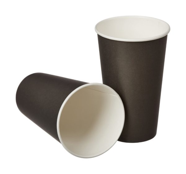Papirnat kozarec 400 ml d=90 mm 1-slojni črni (50 kos/pak)