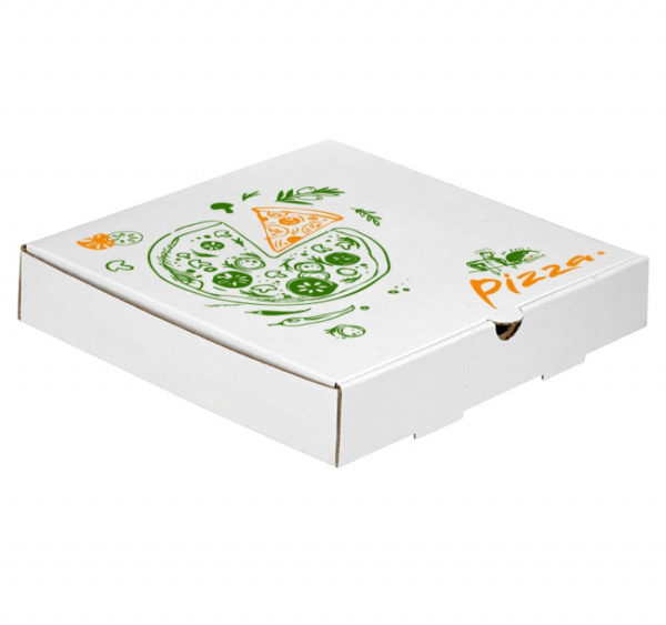 Škatla za pizzo 330x330x40 mm mikro-val karton print Pizza (50 kos/pak)