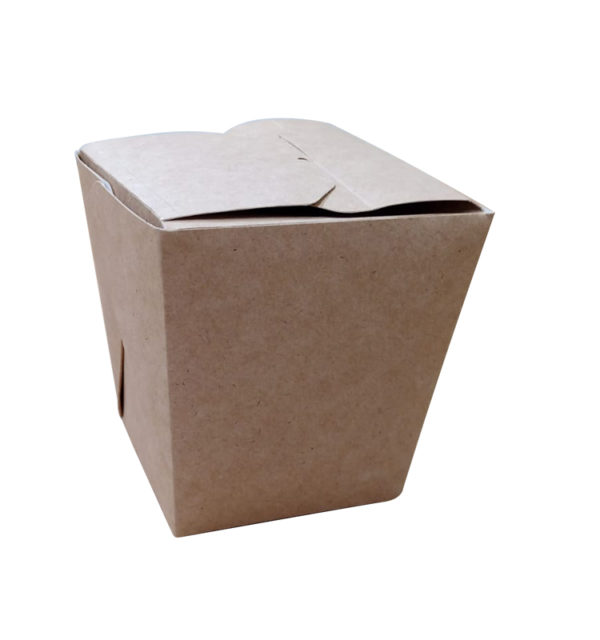 Papirnata škatla ECO NOODLES 700 ml 81x81x106 mm pravokotno dno kraft (60 kos/pak)