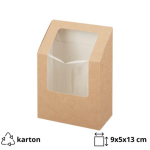 Wrap box z folijo 90x50x130 mm kraft 50 kos