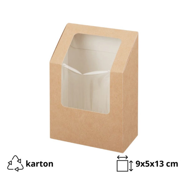 Wrap box z folijo 90x50x130 mm kraft 50 kos