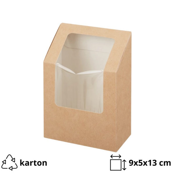 Wrap box z folijo 90x50x130 mm kraft 50 kos