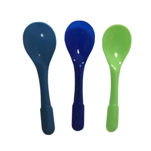 Plastična desertna žlička 9,4cm v ind. pakiranje, barvе: svetlo zelena, modra, roza, modra, rumena (4000 kos/pak)