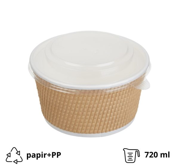 Papirnata posoda s pokrovom Tambien ECO 720 ml, 50 kos (komplet)