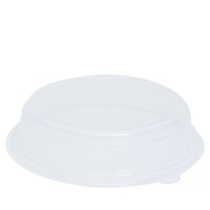 Papirnata posoda s pokrovom, 750 ml, d=150 mm, h=60 mm, bela, za solato , 500 kos (komplet)