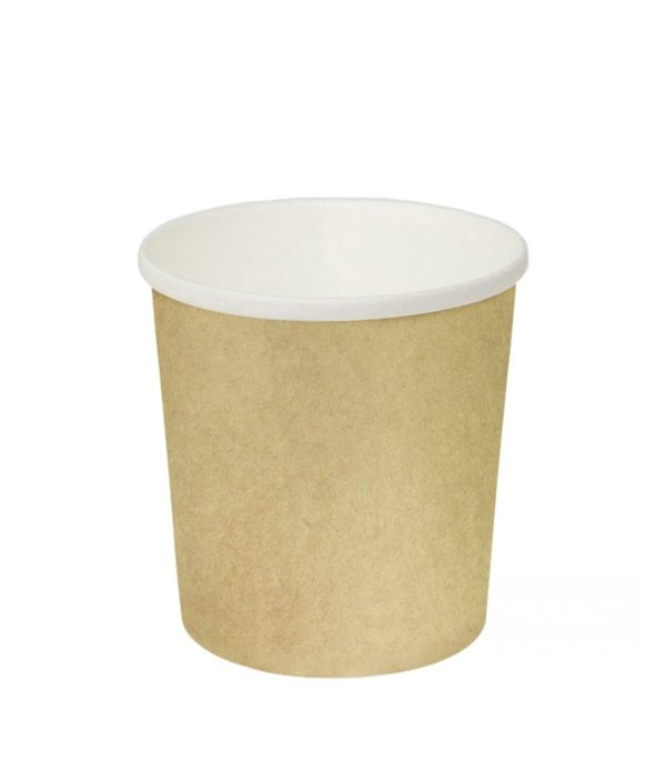 Papirnata posodica za tople jedi s pokrovom 500 ml rjava, 200 kos (zbirka)