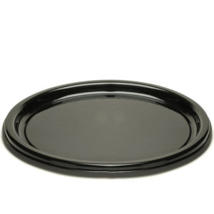 Pladenj d=23 cm črn s pokrovom, 125 kos (komplet)