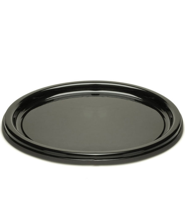 Pladenj d=23 cm črn s pokrovom, 125 kos (komplet)