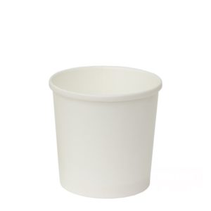 Papirnata posoda za juho 300 ml d=90 mm h=85 mm bela s pokrovom, 50 kos (komplet)