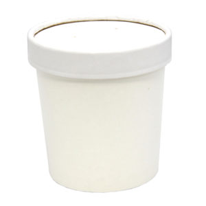 Papirnata posoda za juho Tambien ECO 340 ml d=90 mm h=85 mm bela s pokrovom, 50 kos (komplet)