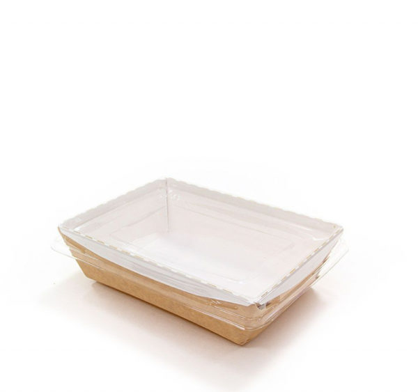Pokrov raven 180x140x17 mm za papirnato posodo Crystal box 800 ml (60 kos/pak)