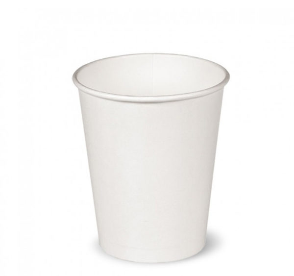 Papirnat kozarec 250 ml d=80 mm 1-slojni beli (50 kos/pak)